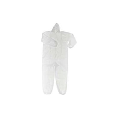 Keystone Safety HD Polypropylene Coverall, Elastic Wrists & Ankles, Attached Hood, Zipper Front, White, L, 25/Case CVL-NW-HD-HE-LG